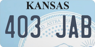 KS license plate 403JAB