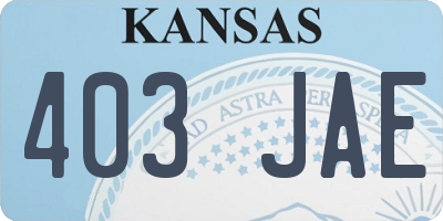 KS license plate 403JAE