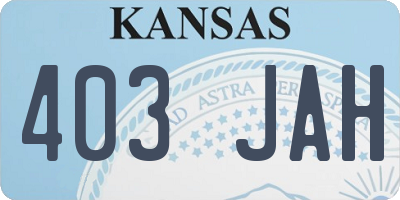 KS license plate 403JAH