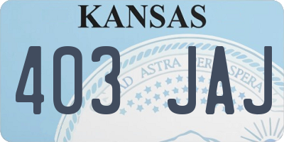 KS license plate 403JAJ