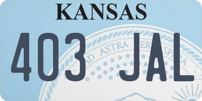 KS license plate 403JAL