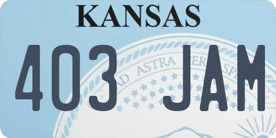 KS license plate 403JAM