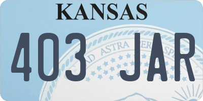 KS license plate 403JAR
