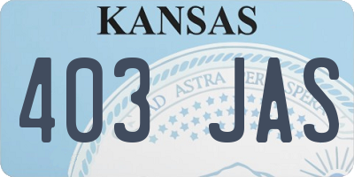 KS license plate 403JAS