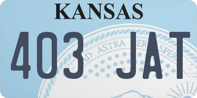 KS license plate 403JAT