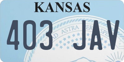 KS license plate 403JAV