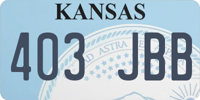 KS license plate 403JBB