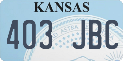 KS license plate 403JBC