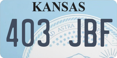 KS license plate 403JBF