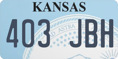 KS license plate 403JBH