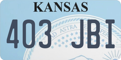 KS license plate 403JBI