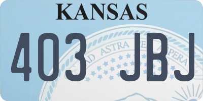 KS license plate 403JBJ