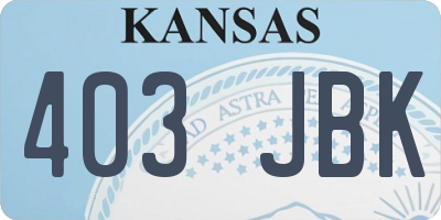 KS license plate 403JBK