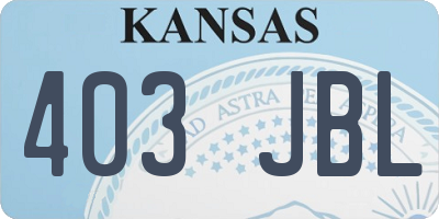 KS license plate 403JBL