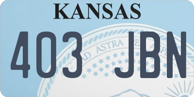 KS license plate 403JBN