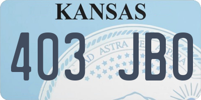 KS license plate 403JBO