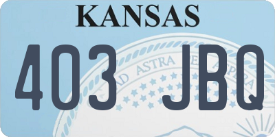 KS license plate 403JBQ