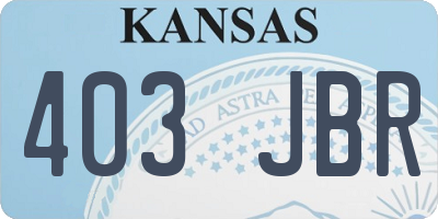 KS license plate 403JBR