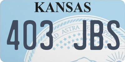 KS license plate 403JBS