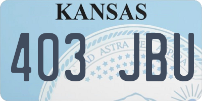 KS license plate 403JBU