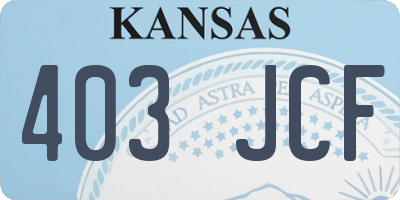 KS license plate 403JCF
