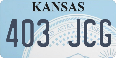 KS license plate 403JCG