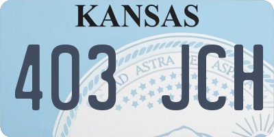 KS license plate 403JCH