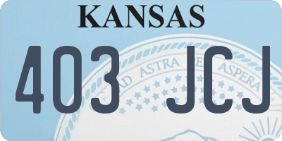 KS license plate 403JCJ