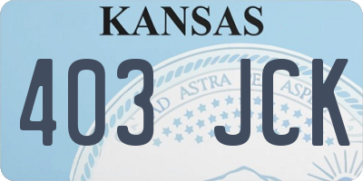 KS license plate 403JCK
