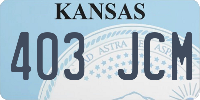 KS license plate 403JCM