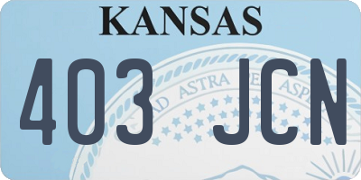 KS license plate 403JCN