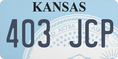 KS license plate 403JCP