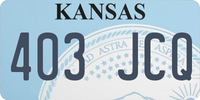 KS license plate 403JCQ