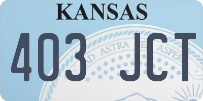 KS license plate 403JCT