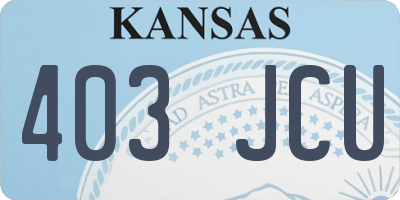 KS license plate 403JCU