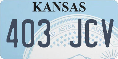 KS license plate 403JCV