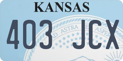 KS license plate 403JCX