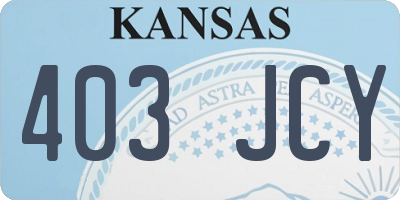 KS license plate 403JCY
