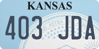 KS license plate 403JDA