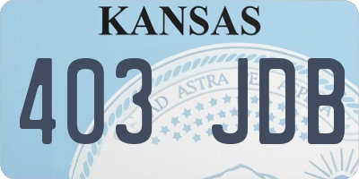 KS license plate 403JDB