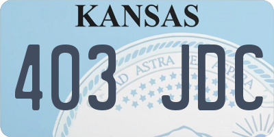 KS license plate 403JDC