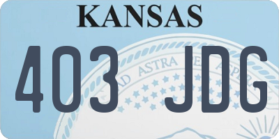 KS license plate 403JDG