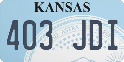 KS license plate 403JDI