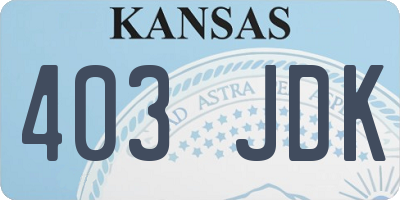 KS license plate 403JDK