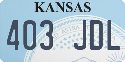 KS license plate 403JDL
