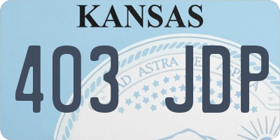 KS license plate 403JDP