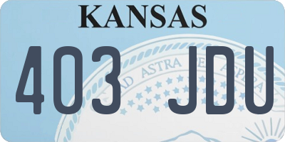 KS license plate 403JDU