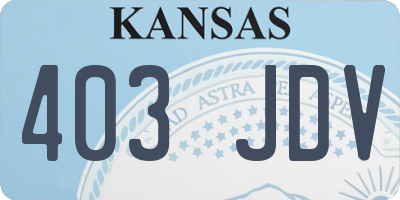 KS license plate 403JDV