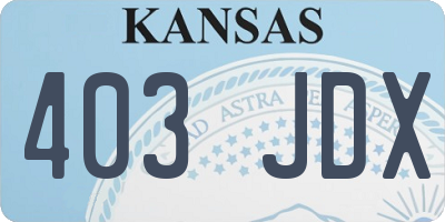KS license plate 403JDX