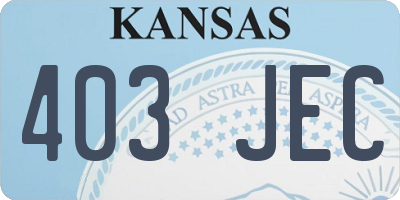 KS license plate 403JEC